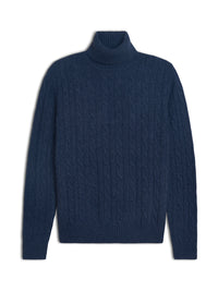 Dolcevita - uomo 4 fili treccia in puro cashmere.