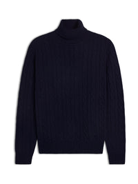 Dolcevita - uomo 4 fili treccia in puro cashmere.