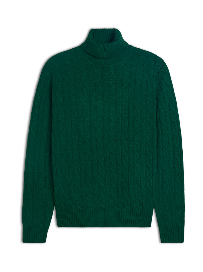 Dolcevita - uomo 4 fili treccia in puro cashmere.