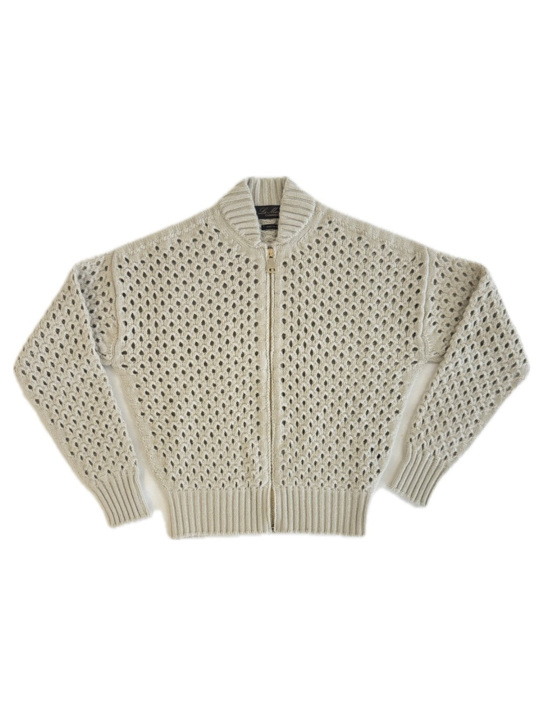 Pierced Bomber - woman pure cashmere