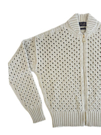 Bomber traforato - donna puro cashmere
